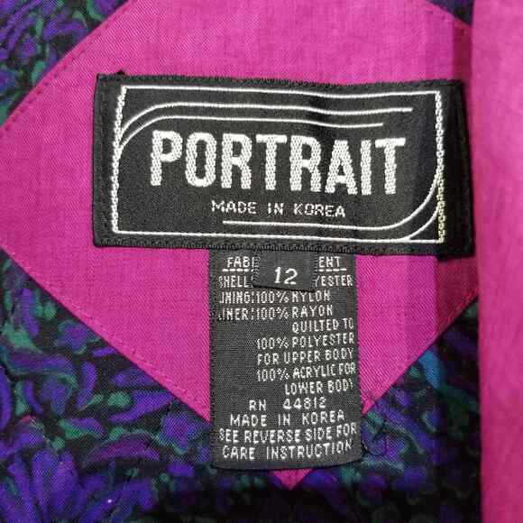 Vintage Women's Portrait Belted Trench Coat Raspberry Purple Size 12 Zip Out - Picture 9 of 12